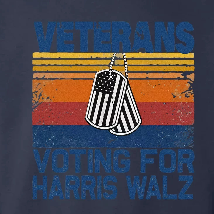 Retro Vintage Veterans Voting For Harris Walz Waltz 2024 Gift Toddler Hoodie