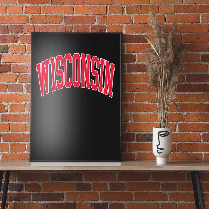 Retro Vintage Wisconsin State Distressed Souvenir Poster