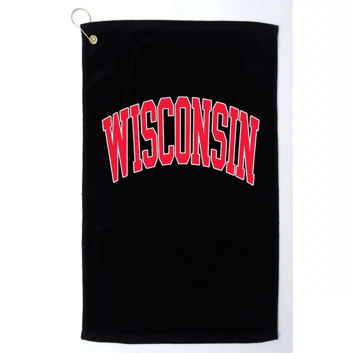 Retro Vintage Wisconsin State Distressed Souvenir Platinum Collection Golf Towel