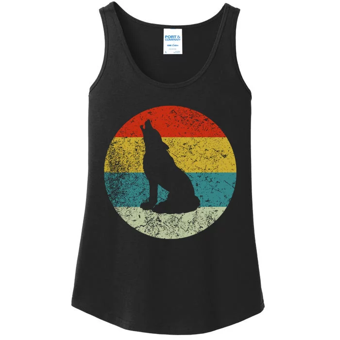 Retro Vintage Wolf Dog Ladies Essential Tank