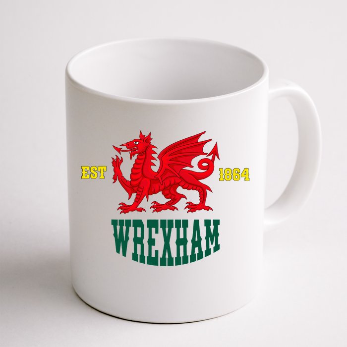 Retro Vintage Wrexham Wales red dragon Wrecsam Welsh Cymru Front & Back Coffee Mug