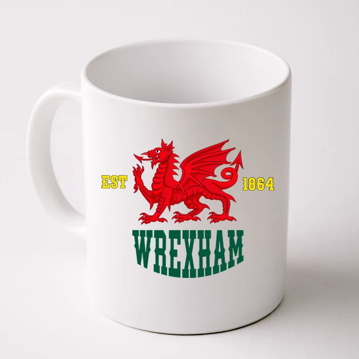 Retro Vintage Wrexham Wales red dragon Wrecsam Welsh Cymru Front & Back Coffee Mug