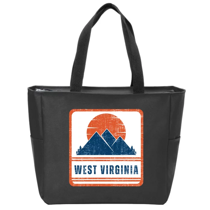 Retro Vintage West Virginia USA Mountain Gift For Men Zip Tote Bag