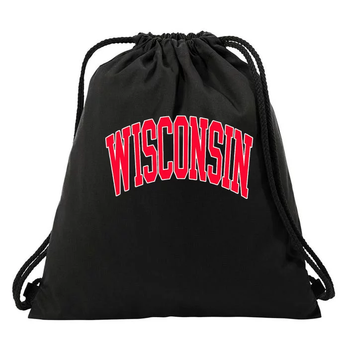 Retro Vintage Wisconsin State Distressed Souvenir Drawstring Bag