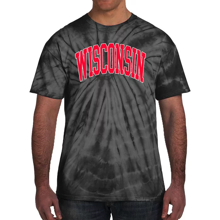 Retro Vintage Wisconsin State Distressed Souvenir Tie-Dye T-Shirt