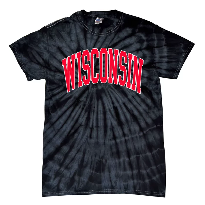 Retro Vintage Wisconsin State Distressed Souvenir Tie-Dye T-Shirt