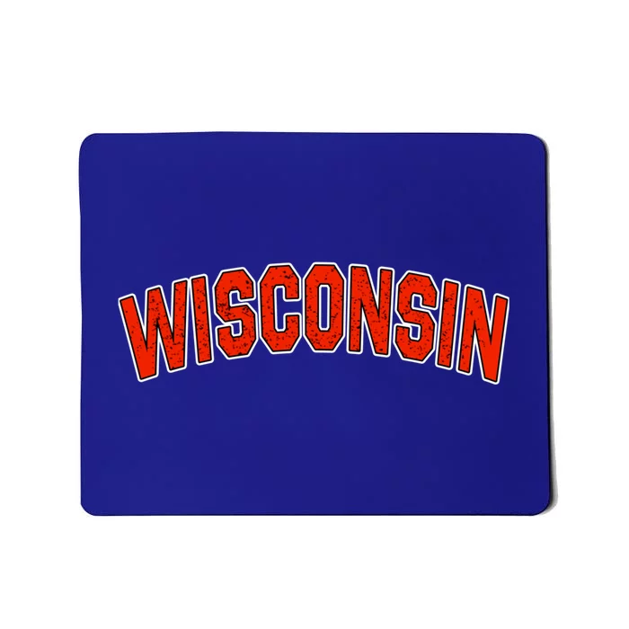 Retro Vintage Wisconsin State Wisconsin Varsity Gift Mousepad