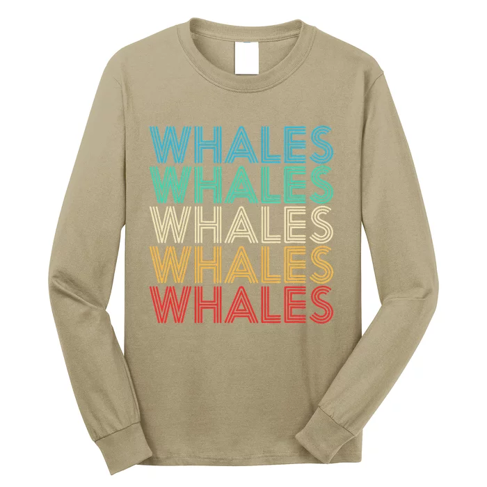 Retro Vintage Whale Long Sleeve Shirt