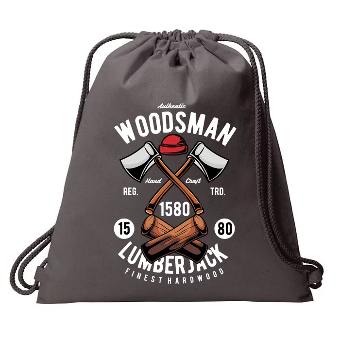 Retro Vintage Woodsman Drawstring Bag