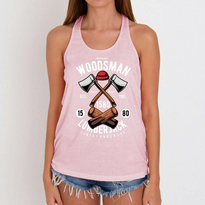 Retro Vintage Woodsman Women's Knotted Racerback Tank