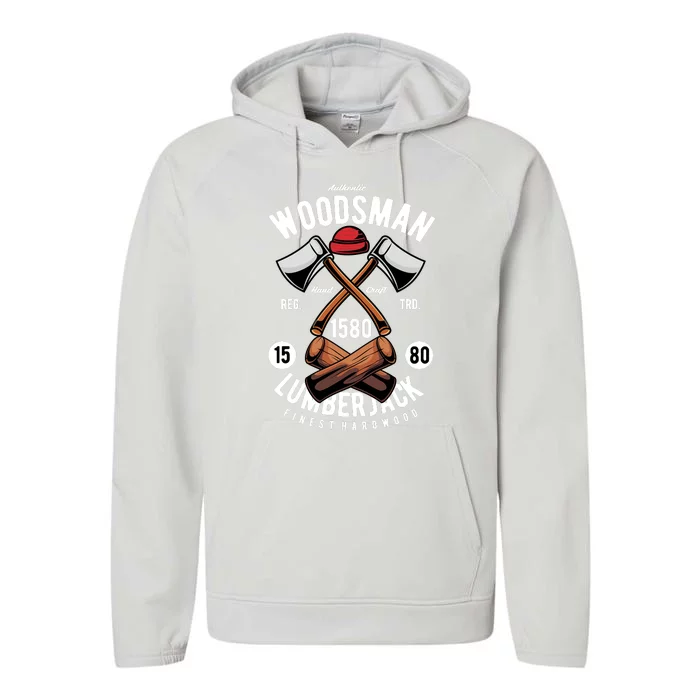 Retro Vintage Woodsman Performance Fleece Hoodie