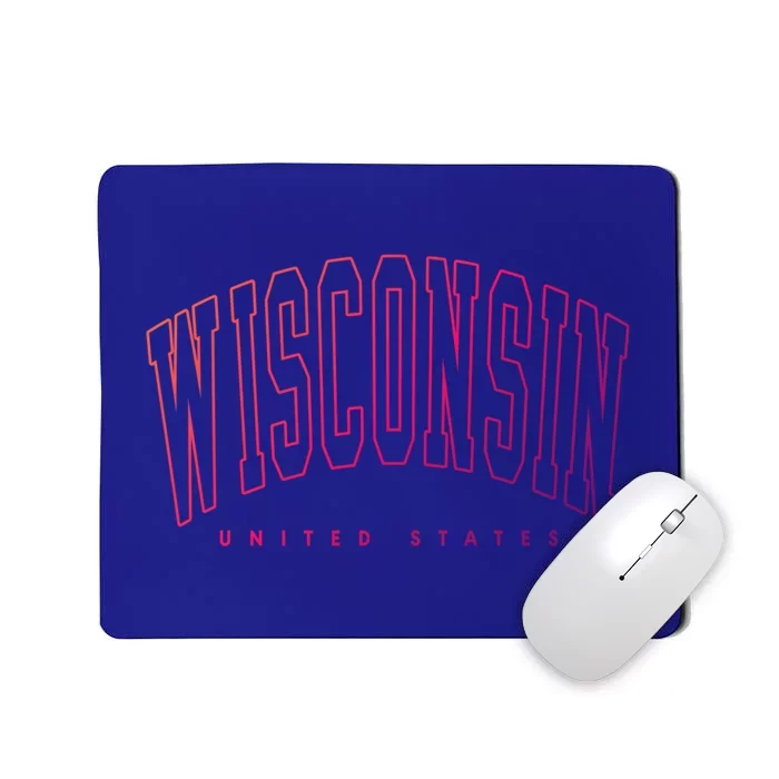 Retro Vintage Wisconsin United States Souvenir Meaningful Gift Mousepad