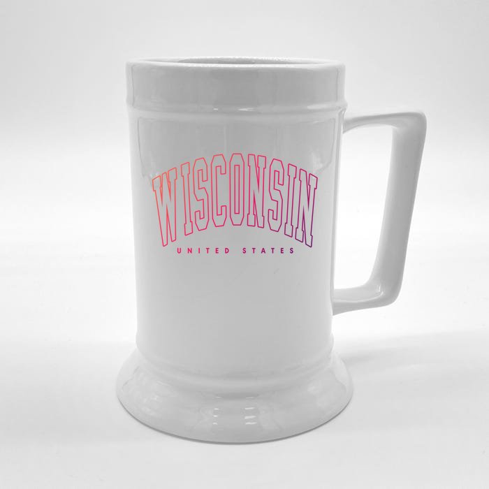 Retro Vintage Wisconsin United States Souvenir Meaningful Gift Front & Back Beer Stein