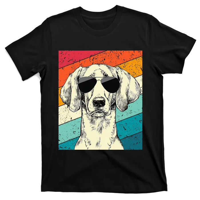 Retro Vintage Weimaraner With Sunglasses Dog Lovers T-Shirt