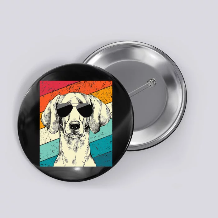 Retro Vintage Weimaraner With Sunglasses Dog Lovers Button