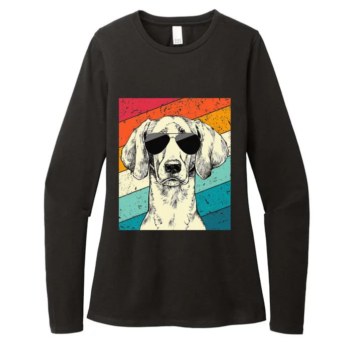 Retro Vintage Weimaraner With Sunglasses Dog Lovers Womens CVC Long Sleeve Shirt