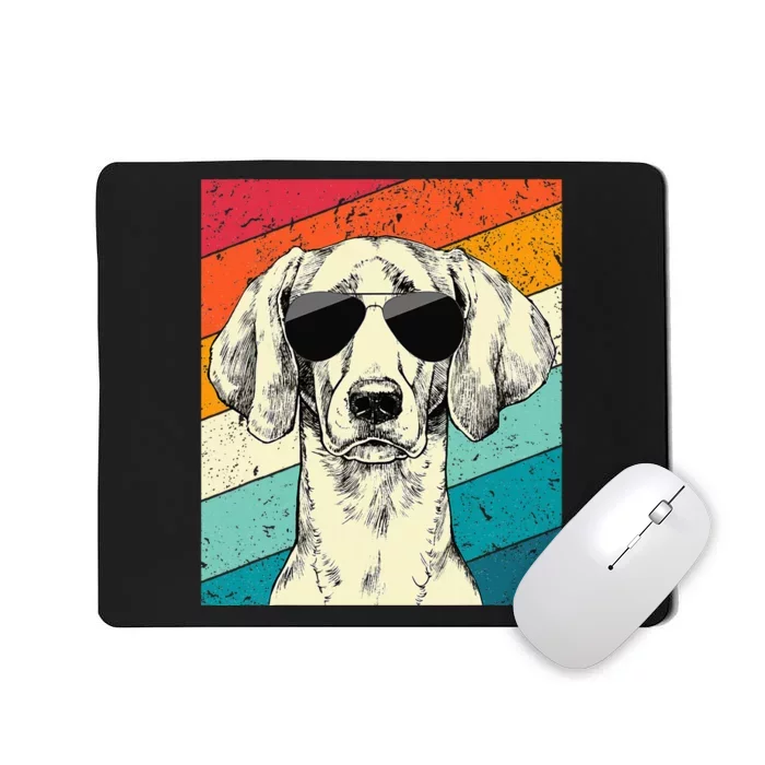 Retro Vintage Weimaraner With Sunglasses Dog Lovers Mousepad