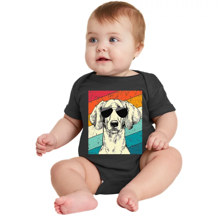 Retro Vintage Weimaraner With Sunglasses Dog Lovers Baby Bodysuit