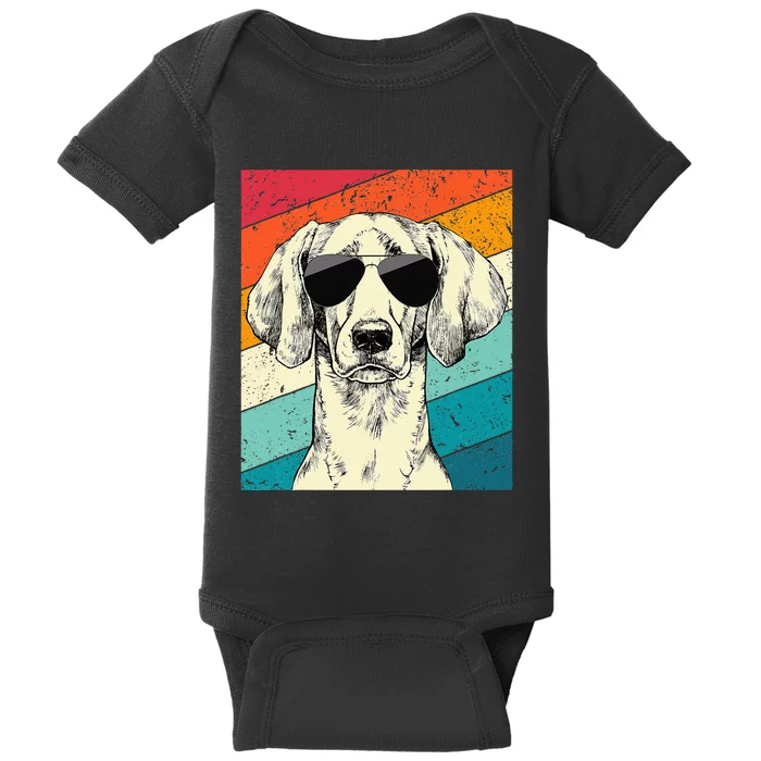 Retro Vintage Weimaraner With Sunglasses Dog Lovers Baby Bodysuit