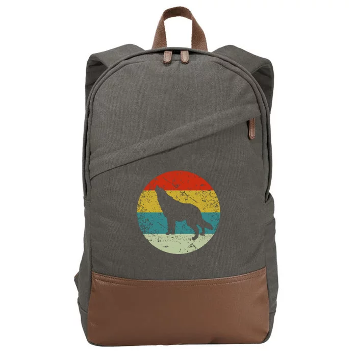 Retro Vintage Wolf Cotton Canvas Backpack