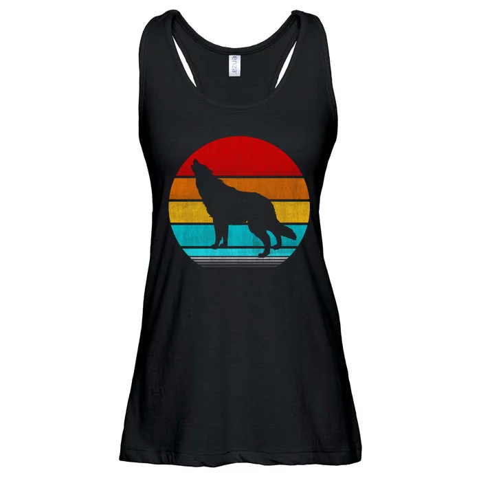 Retro Vintage Wolf Ladies Essential Flowy Tank