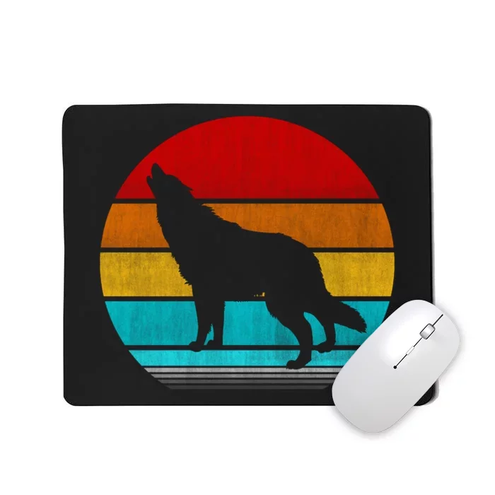 Retro Vintage Wolf Mousepad