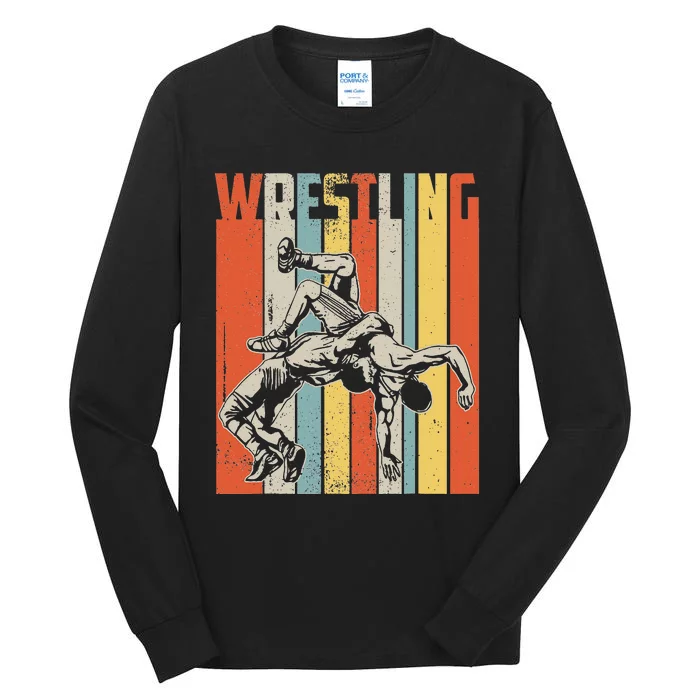 Retro Vintage Wrestling Player Gifts Tall Long Sleeve T-Shirt