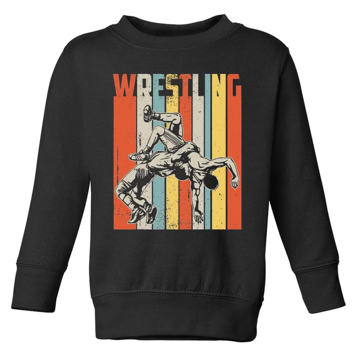 Retro Vintage Wrestling Player Gifts Toddler Sweatshirt