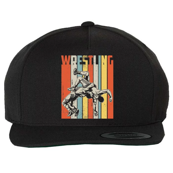 Retro Vintage Wrestling Player Gifts Wool Snapback Cap