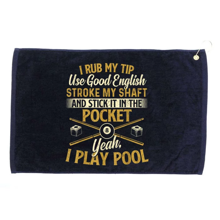 Retro Vintage Yeah I Play Pool Billiard Lover Pool Player Gift Grommeted Golf Towel