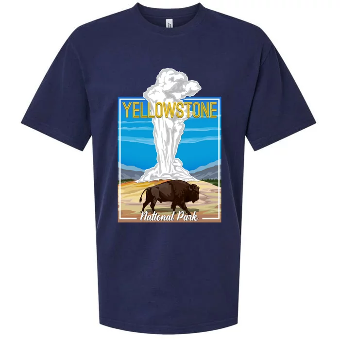 Retro Vintage Yellowstone National Park Sueded Cloud Jersey T-Shirt