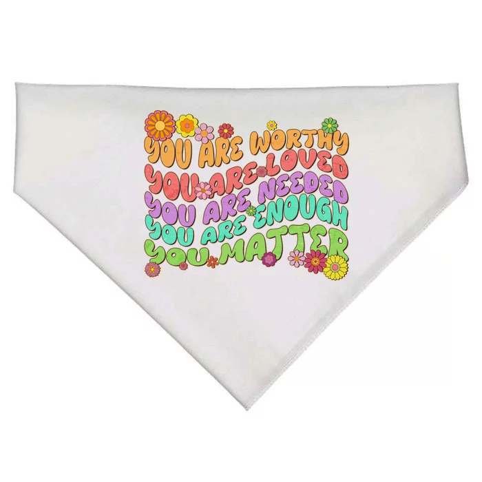 Retro Vintage You Are Worthy You Matter USA-Made Doggie Bandana