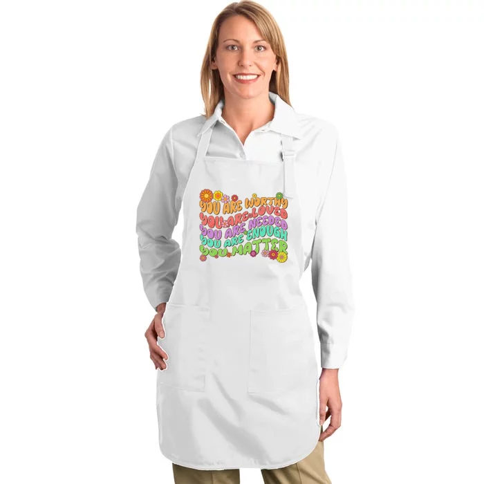 Retro Vintage You Are Worthy You Matter Full-Length Apron With Pocket