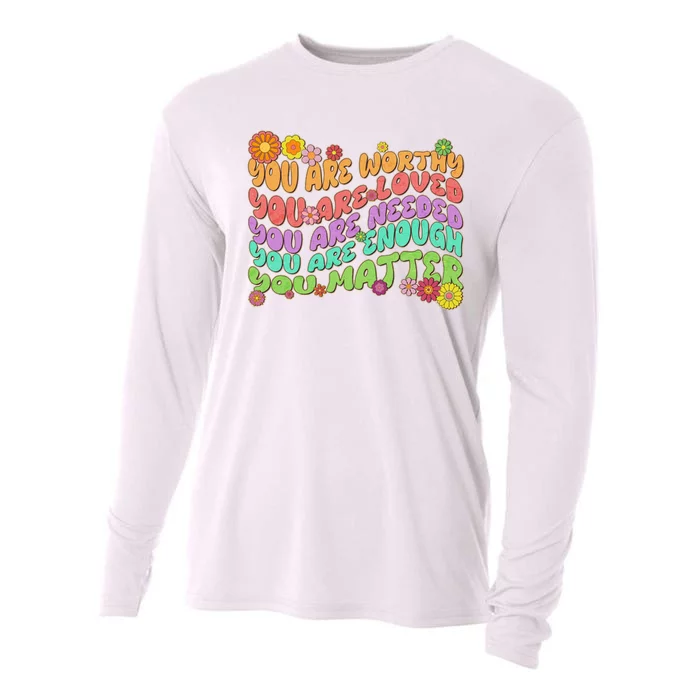 Retro Vintage You Are Worthy You Matter Cooling Performance Long Sleeve Crew