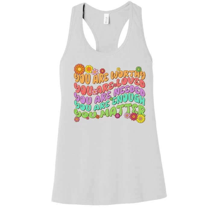 Retro Vintage You Are Worthy You Matter Women's Racerback Tank