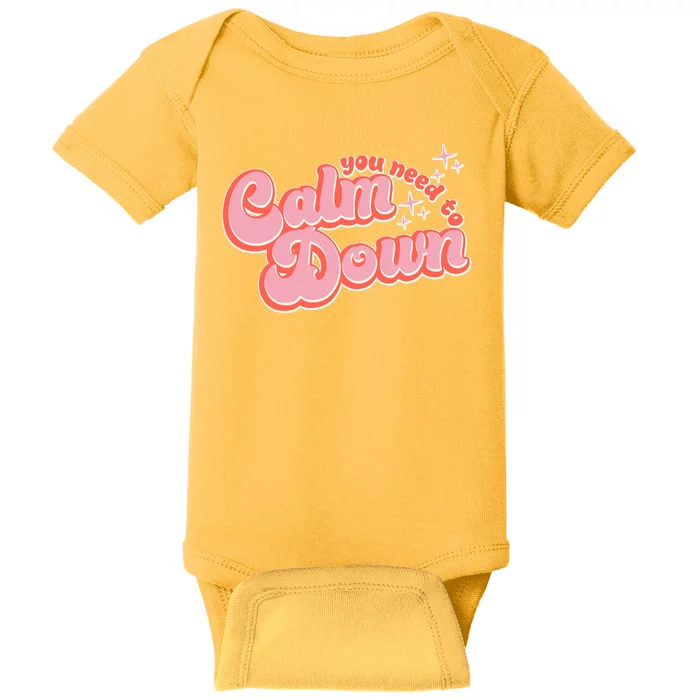 Retro Vintage You Need To Calm Down Baby Bodysuit