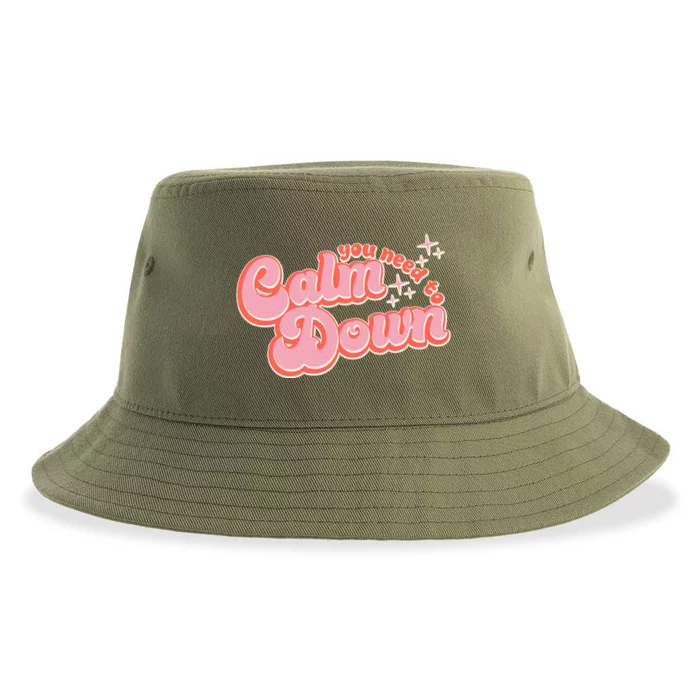 Retro Vintage You Need To Calm Down Sustainable Bucket Hat