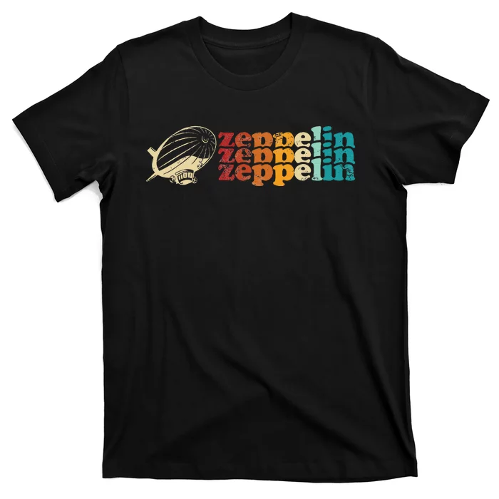 Retro Vintage Zeppelin Sunset 70s 80s Distressed Dirigible T-Shirt