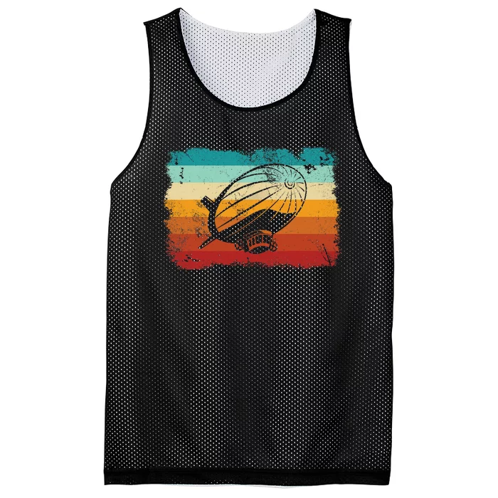 Retro Vintage Zeppelin Dirigible Airship Zepplin Lover Mesh Reversible Basketball Jersey Tank