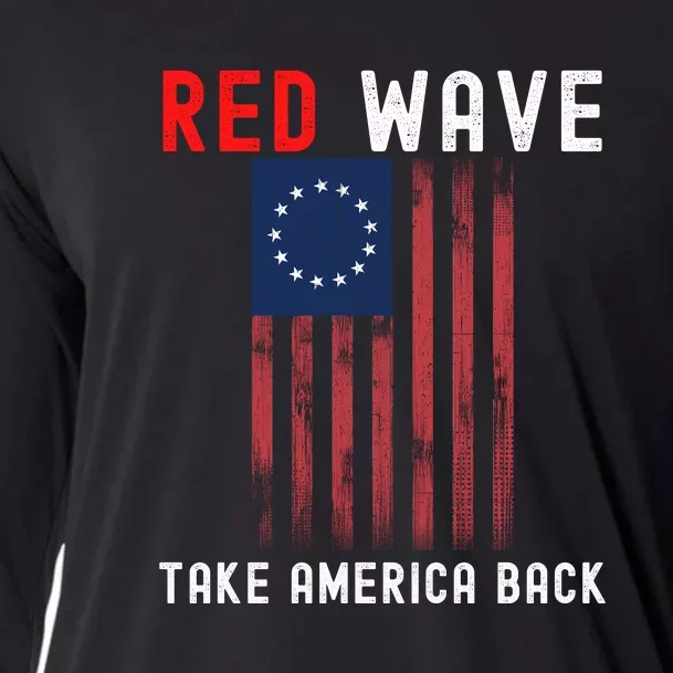 Red Wave 2022 Midterm Election Conservative Republican Cooling Performance Long Sleeve Crew