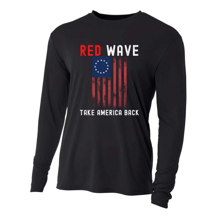 Red Wave 2022 Midterm Election Conservative Republican Cooling Performance Long Sleeve Crew