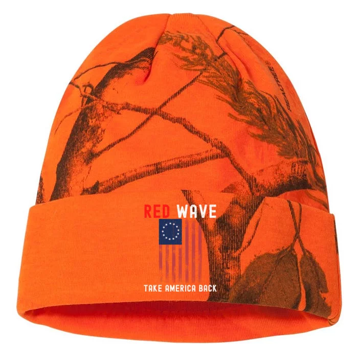 Red Wave 2022 Midterm Election Conservative Republican Kati - 12in Camo Beanie