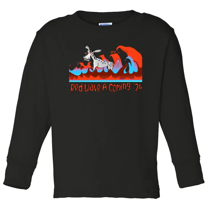 Red Wave 2024 Toddler Long Sleeve Shirt