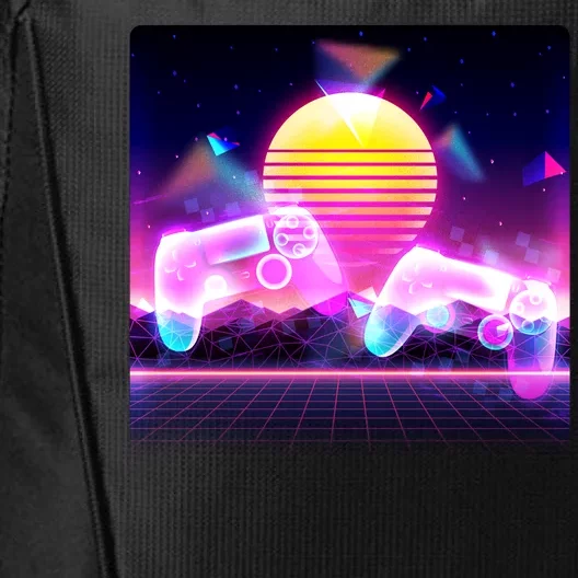 Retro Wave 80's Video Game Controllers City Backpack