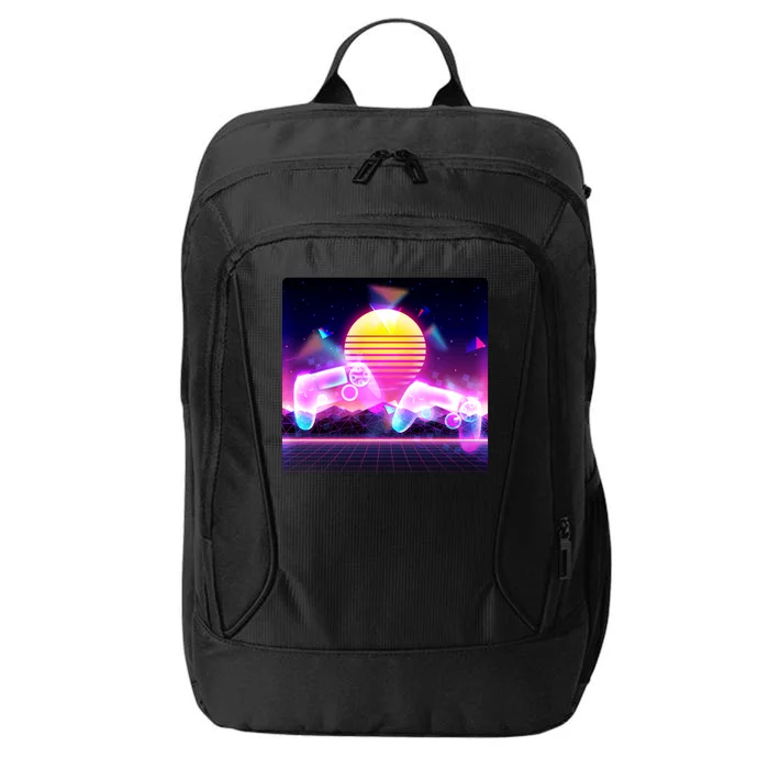 Retro Wave 80's Video Game Controllers City Backpack