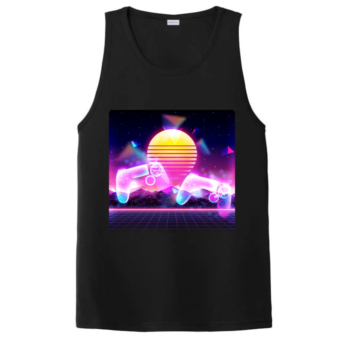 Retro Wave 80's Video Game Controllers Performance Tank