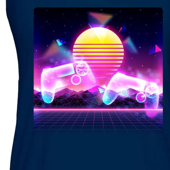 Retro Wave 80's Video Game Controllers Ladies Essential Flowy Tank