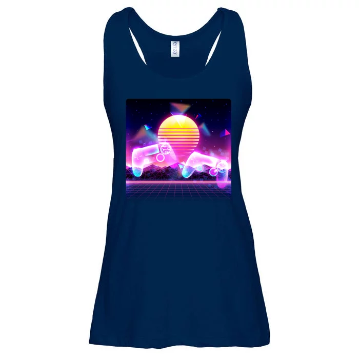 Retro Wave 80's Video Game Controllers Ladies Essential Flowy Tank