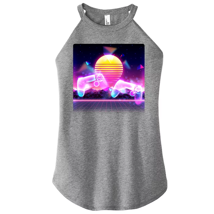 Retro Wave 80's Video Game Controllers Women’s Perfect Tri Rocker Tank