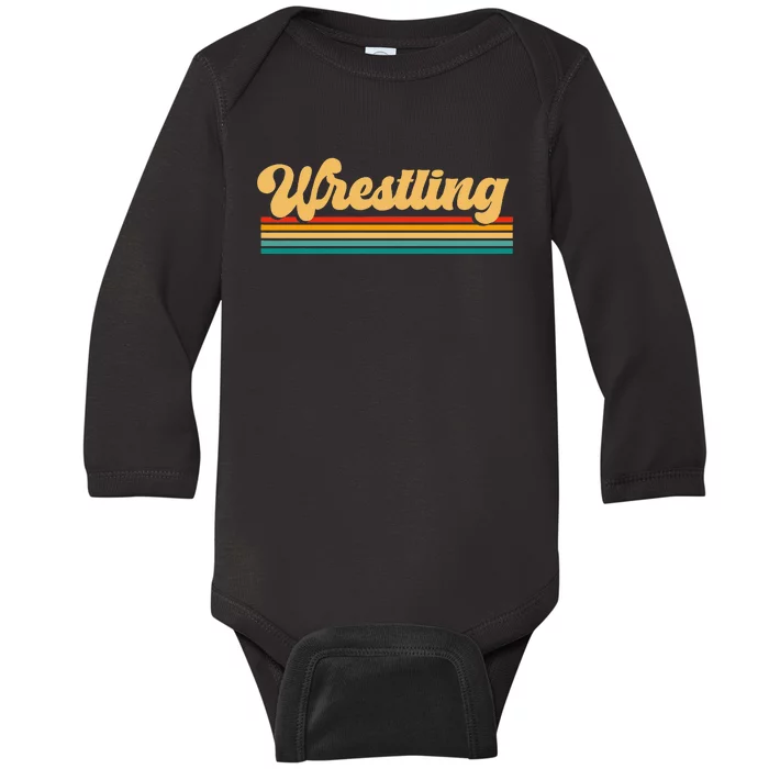 Retro Wrestling Apparel Wrestling Baby Long Sleeve Bodysuit